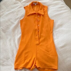 Frankie's Bikinis Terry Romper in Orange